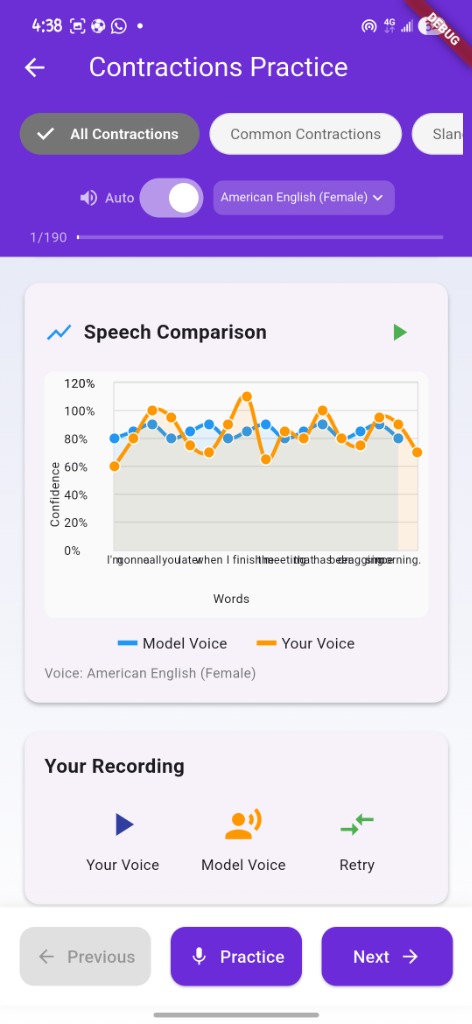 AccentCoach Speech Comparison